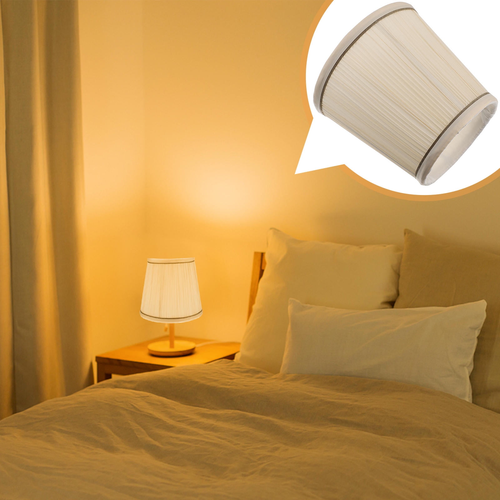 Baluue 1Pcs Cloth Lamp Shade Beige Anti Glare Shade for Ceiling Light