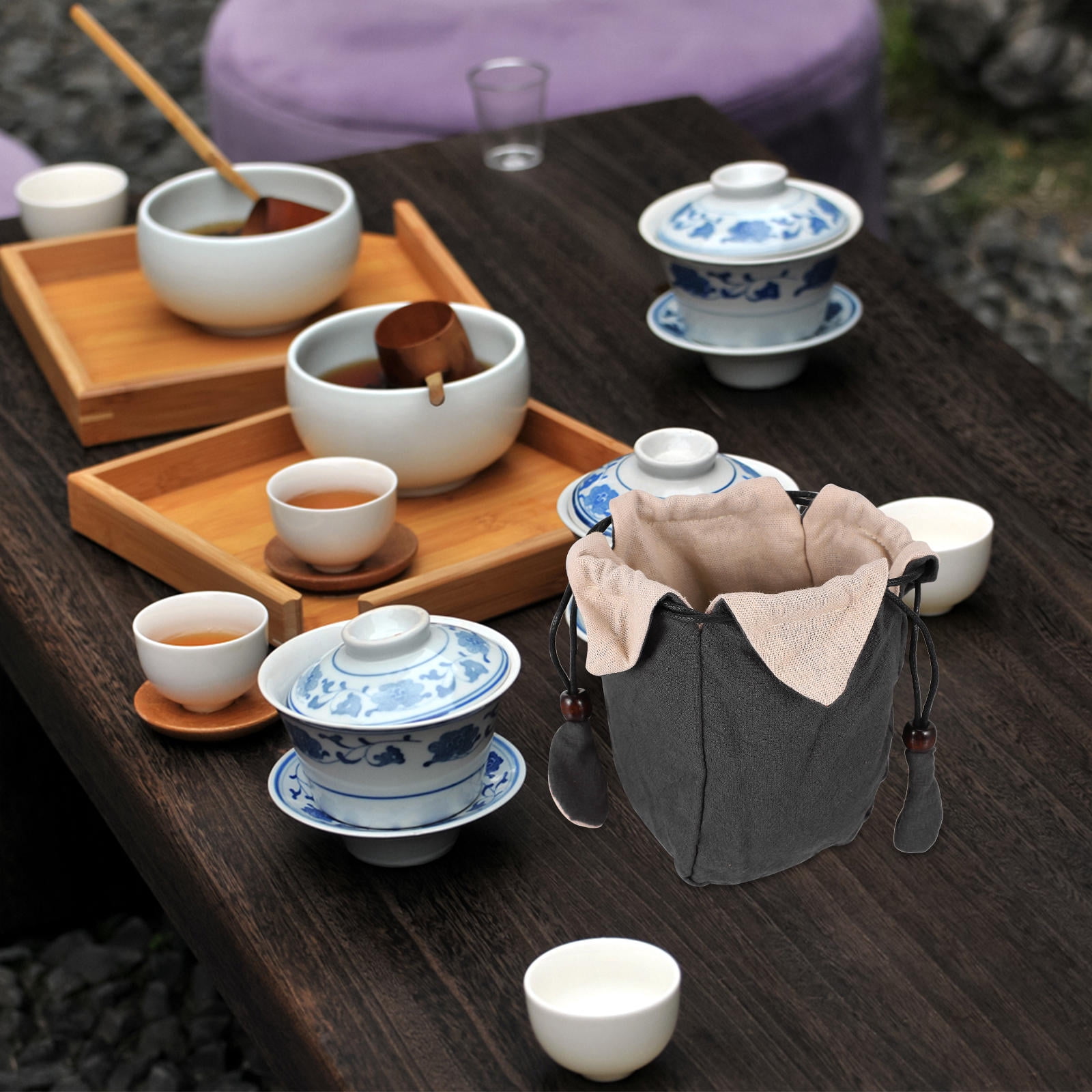 Baluue 1Pcs Portable Teaware Bag Linen Teapot Holder Simple Design For ...