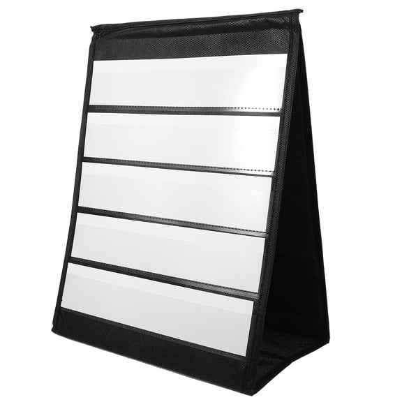 Baluue 1Set Black Greeting Card Display Rack with Sturdy Triangular Design for Classroom and Office Storage