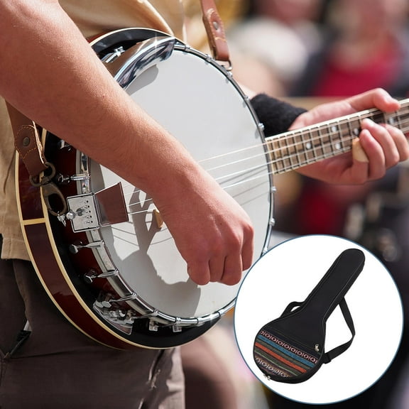 Baluue 1Pack Banjo Case Nonwoven Fabric Protection for Travel Black