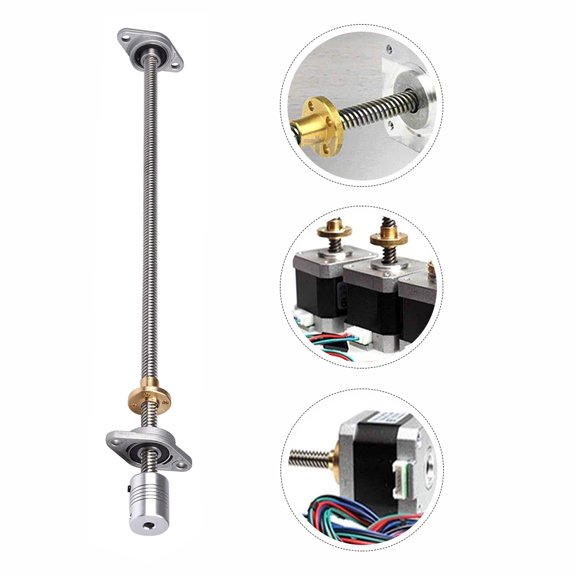 Baluue 1Set T8 Threaded Rod Lead Screw with Nut for 3D Printer and Cnc Wood Plastic Work