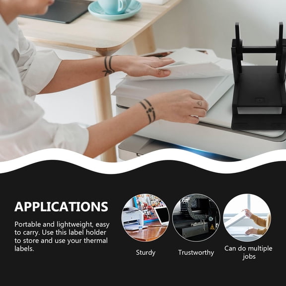 Baluue Label Printer Holder with Mounting Bracket for Organized and Secure Paper Storage Solutions