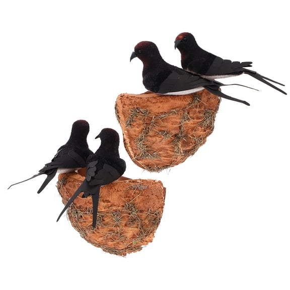 Baluue Simulation Bird Nest Decor Swallow Nest Model Foam 2 Sets