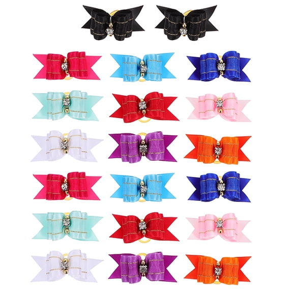 Baluue Pet Ribbon Dog Hair Accessories Polyester Assorted Color 20Pcs