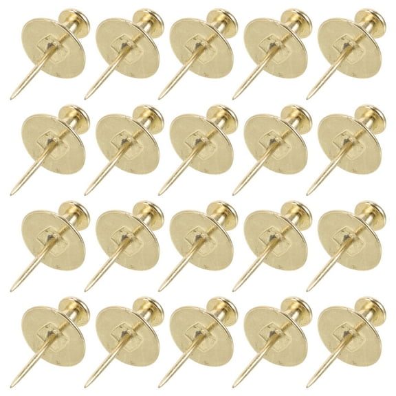 Baluue 20Pcs Golden Zinc Alloy Picture Hangers Heavy Duty Push Pins for Wall Art and Key Hanging