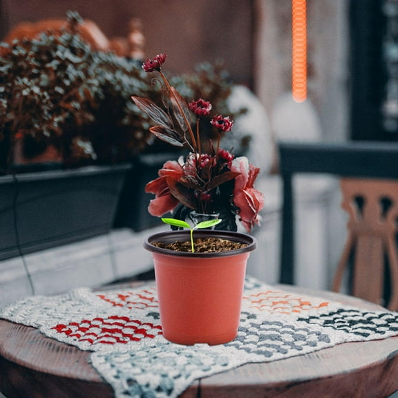 Baluue 20pcs Plastic Nursery Grow Pot Flower Container Brown Minimalist Storage Holder