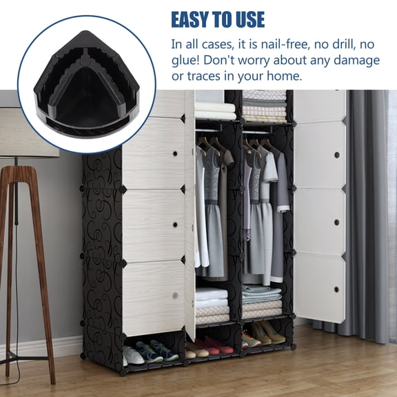 Baluue 20Pcs Modular Organizer Wire Cube Connectors Plug in Slot Design