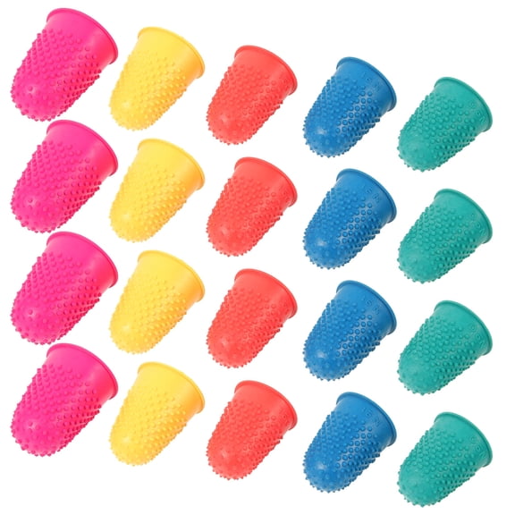 Baluue Household Finger Cover Finger Cots Yellow Rubber 20pcs