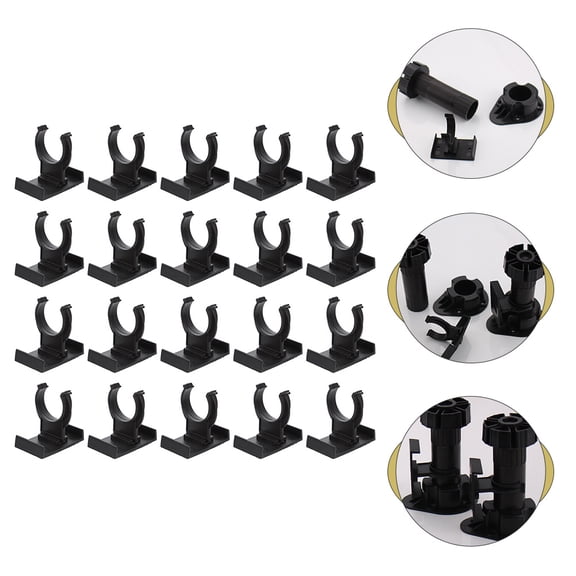 Baluue 24Pcs Kitchen Leg Plinth Clips Black for Cabinet Feet with Strong Load Bearing Capacity