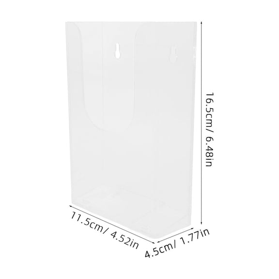 Baluue 2-Pack Transparent Acrylic Flyer Holder Wall Mount Magazine Display Rack for Office and Home Organization