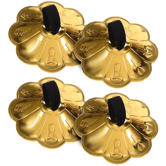 Baluue 2 Pairs Copper Finger Cymbals with Clear Bright Sound for Belly Dance, Stage Performance, Music, and Percussion Use