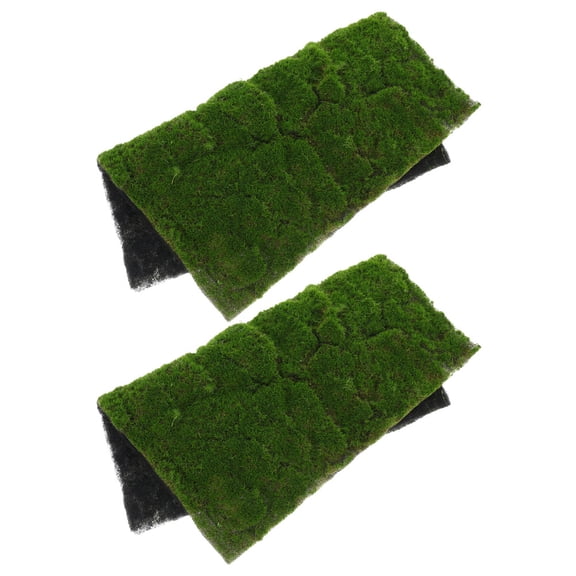 Baluue 2-Pack Artificial Moss Turf Mats, Green Fake Grass for Patio, Garden, Lawn Decoration and Outdoor Use