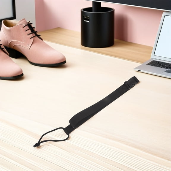 Baluue 2Pcs Black Adjustable Snowboard Leash Strap for Bindings with Comfortable Grip and Easy Portability