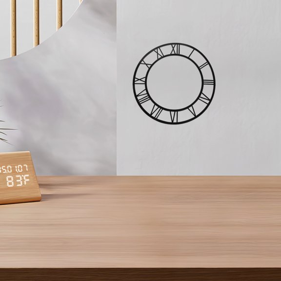 Baluue 2Pcs Decorative Mirror Wall Sticker Clock with Roman Numerals for Easy No Drill Installation