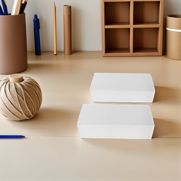 Baluue 2Pcs Dense Polystyrene Block White PS Foam Crafts White Foams Cubes