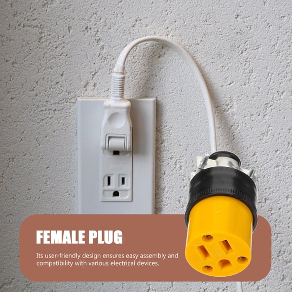 Baluue 2Pcs Female Extension Cord Ends 3 Prong Grounding Replacement Connectors for Standard Outlets