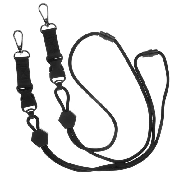 Baluue 2Pcs Heavy Duty Black Lanyard for Keys Neck Hanging with Metal Hook Attachment