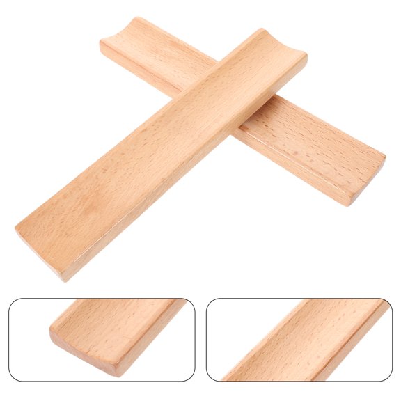 Baluue 2Pcs Pastry Roller Holder Wood Cradle for Rolling Pin and Kitchen Gadgets Organization