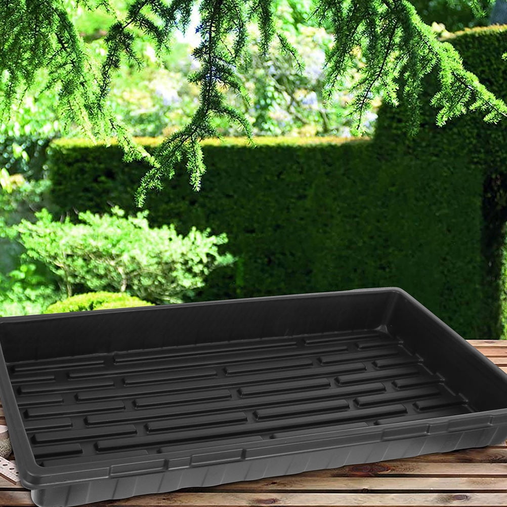 Baluue 2-Pack Black Starter Trays for Home Gardening, Plant Growing Kit for Seed Germination and Propagation