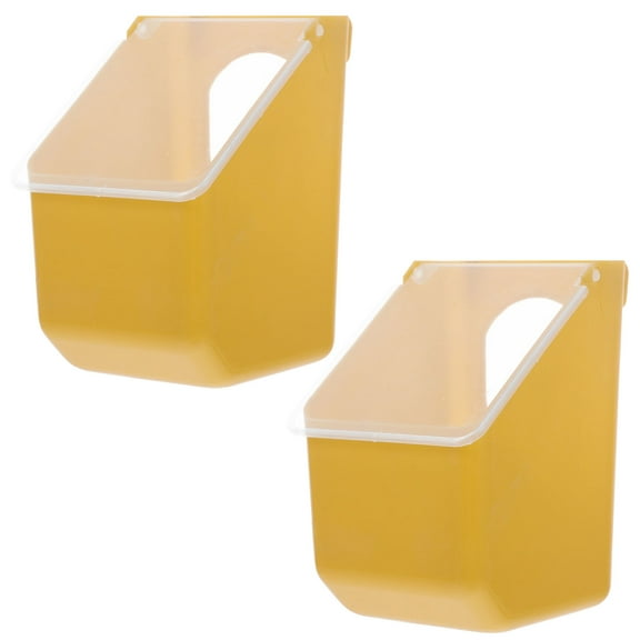 Baluue 2Pcs Plastic Chicken Feeders Khaki Watering Multifunctional Design for Bird Care