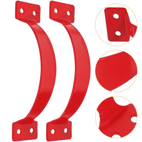 Baluue 2Pcs Red Ladder Handles Stainless Steel Bar Antislip Grips for Telescopic Step Ladder Accessories