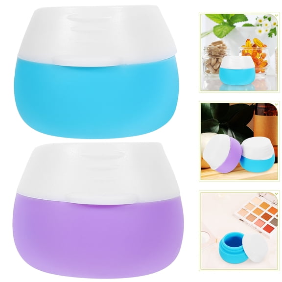 Baluue 2-Pack Silicone Sample Jars Assorted Colors Cream Containers for Daily Skincare Use by Women