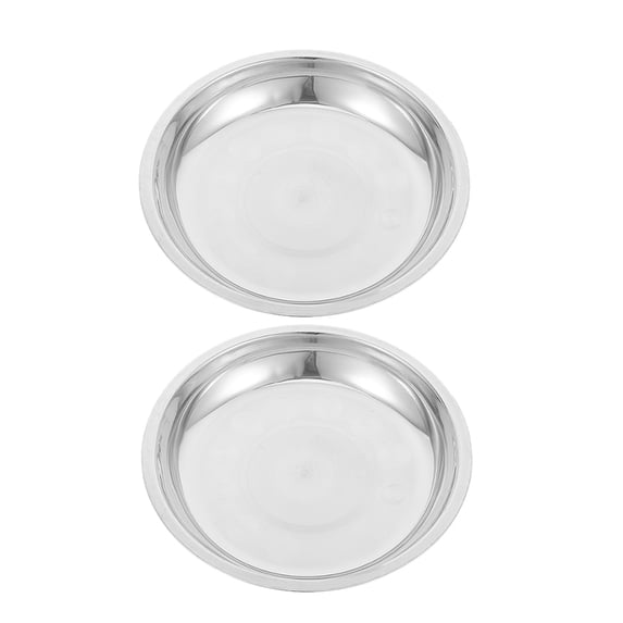Baluue 2Pcs Stainless Steel Dog Food Dish Set Shallow Bowls for ...