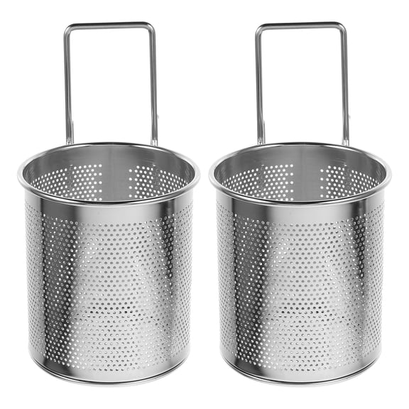 Baluue Set of 2 Stainless Steel Noodle Strainer Baskets with Hooks, Multipurpose Kitchen Draining and Serving Tool