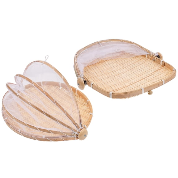 Baluue 2-Pack Mesh Storage Baskets for Rustic Home Organization, Decorative Storage Bins for Kitchen, Bathroom, and Living Room