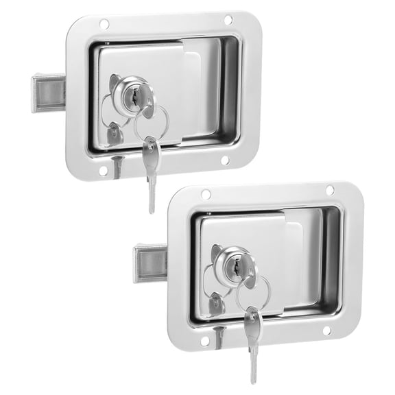 Baluue 2-Pack Stainless Steel Flush Mount Lock Set for Trailer, Toolbox, RV Doors - , Versatile Security Hardware