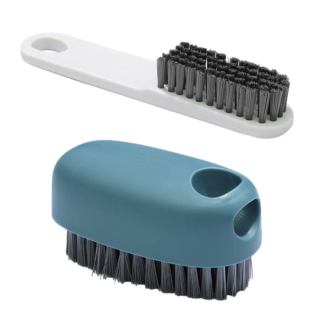 Baluue 2Pcs Comfortable Blue Plastic Handle Laundry Brush for Clothes ...