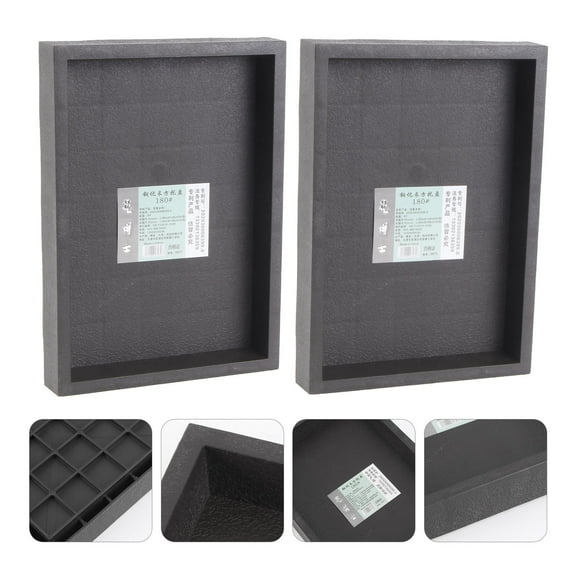 Baluue 2Set Flowerpot Trays Rectangular Resin Keep Clean Drainage Tray for Indoor Bonsai