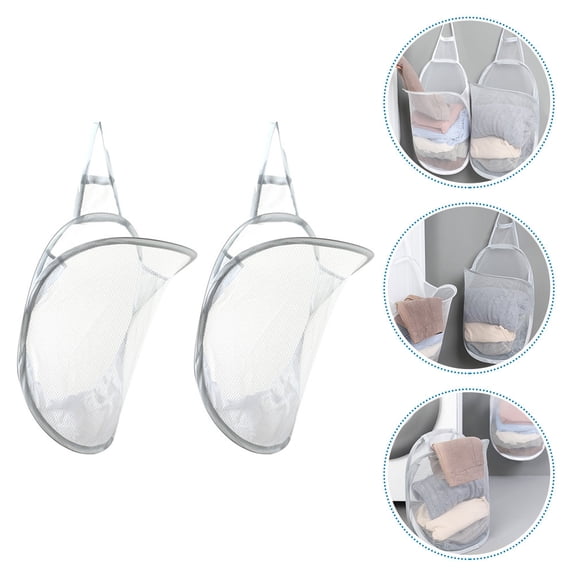 Baluue Wall Mounted Clothes Storage Basket Laundry Hamper 2Pack
