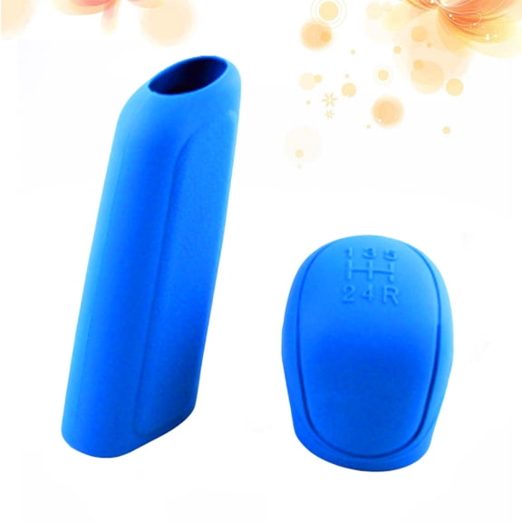 Baluue 2Sets Blue Silicone Gear Cover Car Protector Pullover Design Easy Installation