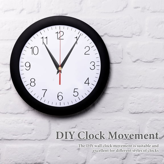 Baluue 2Sets Wall Clock Mechanism Replacement Kit with Mute Clock Movement and Black Hands