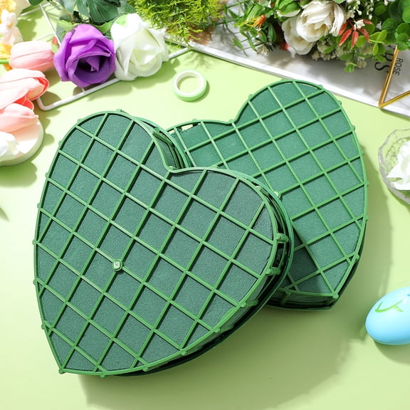 Baluue Set of 2 Green Floral Mud Trays with Strong Cups for Wedding Car Decorations and Accessories