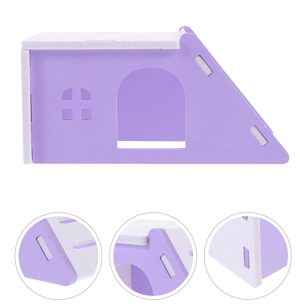 View of Baluue 2pcs Hamster Living Shelter Sloping Design for Guinea Pigs ...