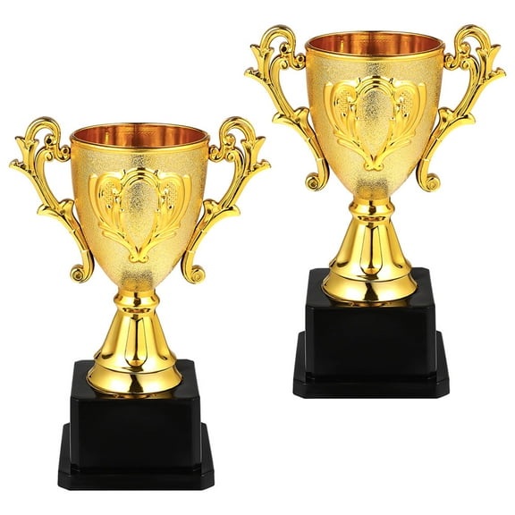 Baluue 2pcs Kids Competition Trophy Award Portable Plastic Trophy Prop Kids Honor Award Trophy