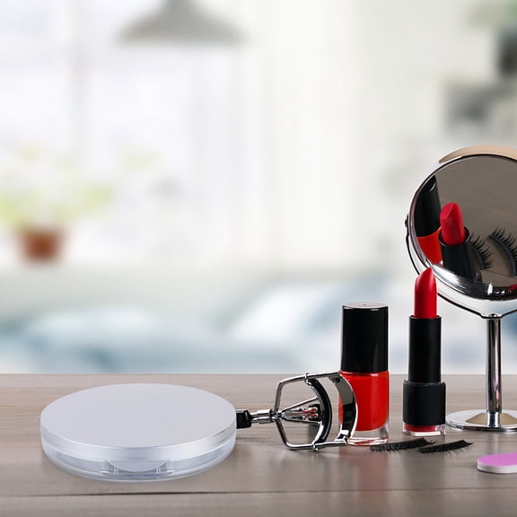 Baluue 2Pcs Travel Powder Container Silver Small Portable for Loose Powder Storage