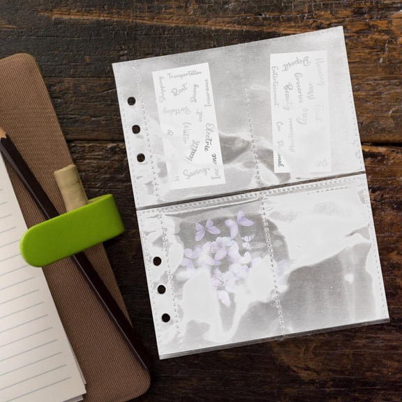 Baluue 30Pcs Double Side Binder Inserts Transparent Plastic Sleeves Waterproof Clear Page Protectors