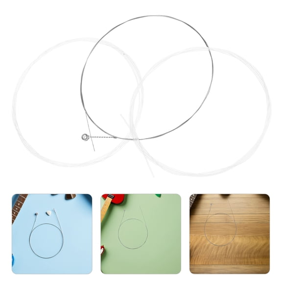Baluue 3Pcs Professional Strings for Balalaika Nylon String White Sweet Tone for Practice