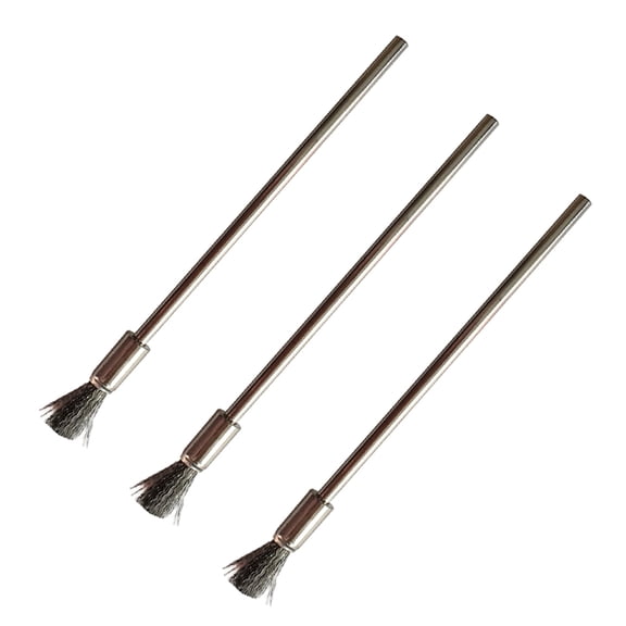 Baluue 3Pcs Rotary Wire Brush Set Durable Plated Silver Wheels for Metal Polishing and Rust Removal