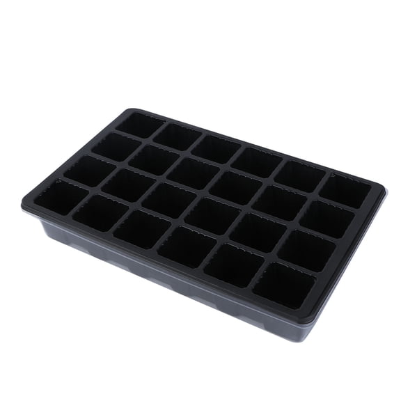 Baluue 3-Pack Black 24-Cell Seed Starter Trays, Stackable Germination Kit with Clear Lids for Plant Propagation and Seed Growth