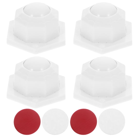 Baluue 4-Pack Adhesive Caster Wheels in Assorted Colors, ABS Rubber Replacement Parts for Storage Bins and Containers
