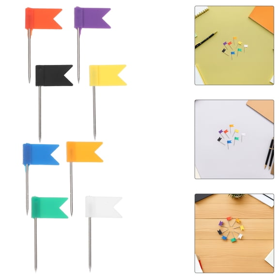 Baluue 400Pcs Colored Push Pins for Map with Fine Tip Stable Travel Planning Flags