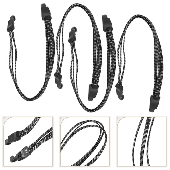 Baluue 4Pcs Bike Tie Down Straps with Strong Fixation Black Weatherresistant Material for Outdoor Cycling