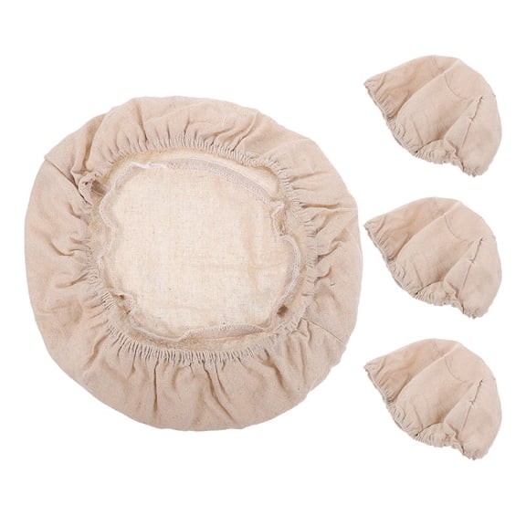 Baluue 4Pcs Cotton Linen Bread Proofing Basket Cloth Cover for Soft Crispy Homemade Bread