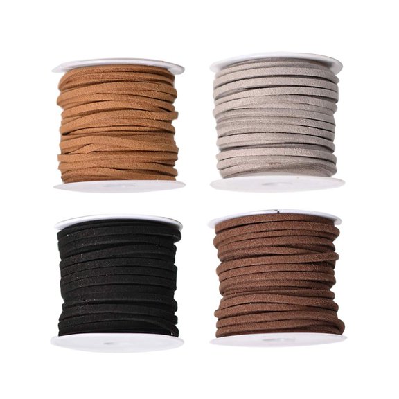 Baluue 4Pcs Diy Suede Necklace Cord Weft Elastic Fabric Assorted Color For Handmade Projects And Earrings
