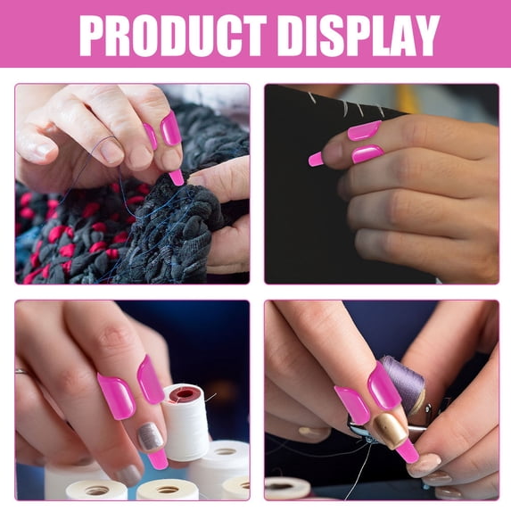 Baluue 4-Piece Assorted Color Sewing Finger Thimble Thread Controller Plastic Sewing Tool