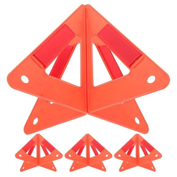 Baluue 4Pcs Emergency Triangle for Vehicles Red Plastic Lightweight for Car Safety Kit